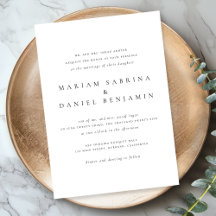 Eenvoudig Klassiek Script Zwart-wit bruiloft