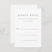 Eenvoudig Klassiek Script Zwart-wit bruiloft RSVP Kaartje (Voorkant / Achterkant)