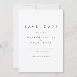 Eenvoudig Klassiek Script Zwart-wit bruiloft Save The Date