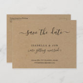 Eenvoudig Klassiek sparen het Papier van het Brief Aankondigingskaart (Voorkant / Achterkant)