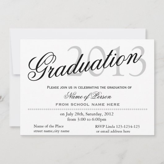 Eenvoudig, klassiek, stijlvol afstuderen kaart (Voorkant)