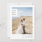 Eenvoudig Klassiek Twee Fotobruiloft Save The Date (Voorkant)