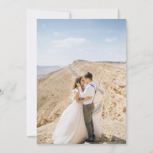 Eenvoudig Klassiek Twee Fotobruiloft Save The Date (Achterkant)