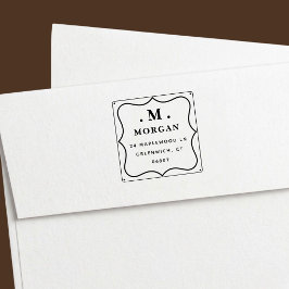 Eenvoudig Klassiek Vierkant Monogram Retouradres  Zelfinktende Stempel