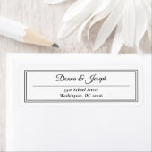 Eenvoudig klassiek wit bruiloft retouradres etiket (Insitu)