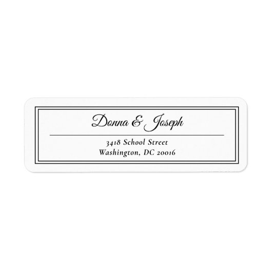 Eenvoudig klassiek wit bruiloft retouradres etiket (Voorkant)