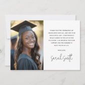 Eenvoudig klassiek wit foto afstuderen bedankkaart (Voorkant)