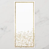 Eenvoudig klassiek wit gouden confetti Huwelijkspr Programmakaart (Achterkant)