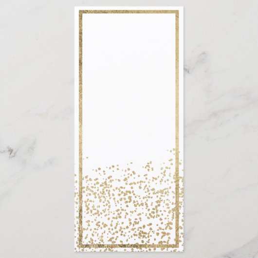 Eenvoudig klassiek wit gouden confetti Huwelijkspr Programmakaart (Achterkant)