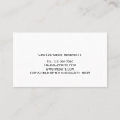 Eenvoudig klassiek wit minimalistisch visitekaartj visitekaartje (Achterkant)