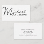 Eenvoudig klassiek wit minimalistisch visitekaartj visitekaartje (Voorkant / Achterkant)