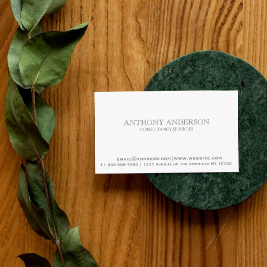 Eenvoudig klassiek wit minimalistisch visitekaartje