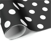 Eenvoudig klassiek zwart-wit polka dot patroon cadeaupapier (Rol Hoek)