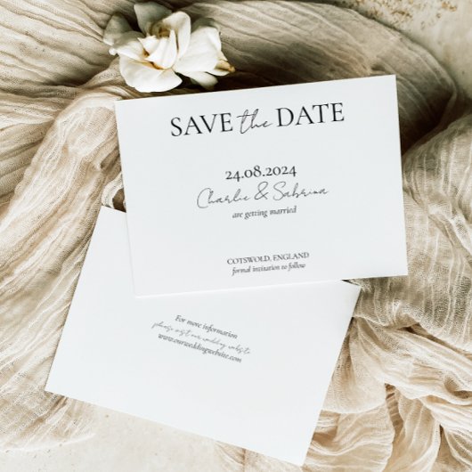 Eenvoudig Klassiek Zwart-wit Save the Date