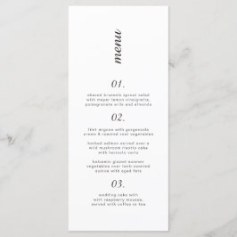 Eenvoudig klassiek zwart-wit trouwmenu menu