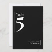 Eenvoudig Klassiek Zwart Wit Trouwtafel Nummer Bedankkaart (Voorkant)