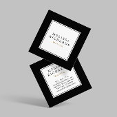 Eenvoudig Klassiek Zwart-wit Vierkante Visitekaartje