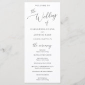 Eenvoudig Klassieke witte legante bruiloft Programmakaart (Voorkant)