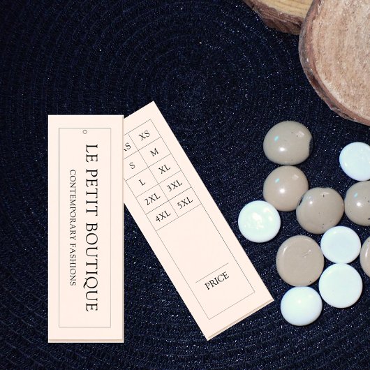 Eenvoudig kledingformaat Grafiek Witte Mode Prijs  Mini Visitekaartjes