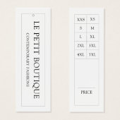 Eenvoudig kledingformaat Grafiek Witte Mode Prijs  Mini Visitekaartjes (Voorkant /achterkant)