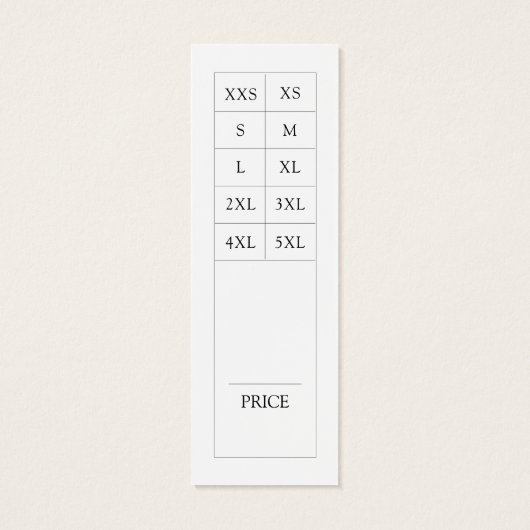 Eenvoudig kledingformaat Grafiek Witte Mode Prijs  Mini Visitekaartjes (Achterkant)