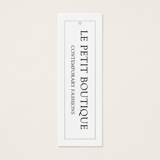 Eenvoudig kledingformaat Grafiek Witte Mode Prijs Mini Visitekaartjes (Voorkant)