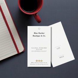 Eenvoudig kledingstuk Boutique White Price label Visitekaartje