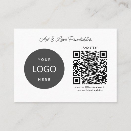 Eenvoudig klein Visitekaartje met QR-de naam van d (Achterkant)