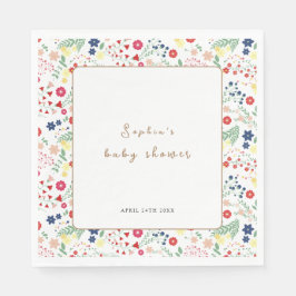 Eenvoudig klein Wildflower Lijst Baby shower Servet