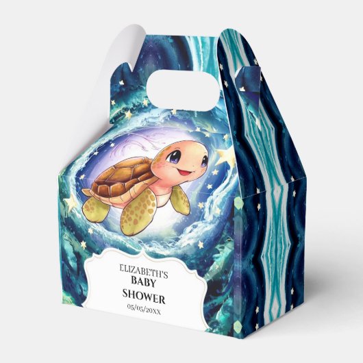 Eenvoudig kleine schildpad Baby shower Bedankdoosjes (Voorkant Zijde)
