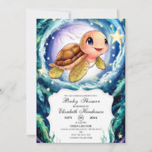 Eenvoudig kleine schildpad Baby shower