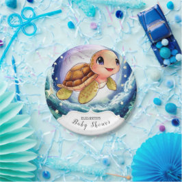 Eenvoudig kleine schildpad Baby shower Papieren Bordje