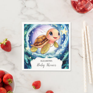 Eenvoudig kleine schildpad Baby shower Servet