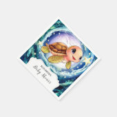Eenvoudig kleine schildpad Baby shower Servet (Hoek)