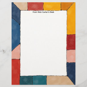 Eenvoudig kleurblokken briefpapier briefhoofd
