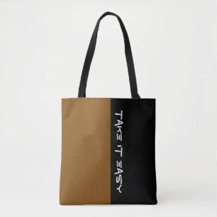Eenvoudig kleuren BROWN en jouw tekst Tote Bag