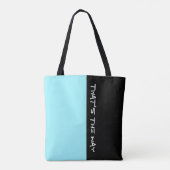 Eenvoudig kleuren CYAN BLUE & jouw tekst Tote Bag (Achterkant)