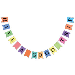 Eenvoudig kleuren en jouw tekst: HEB EEN GOEDE TRI Vlaggetjes