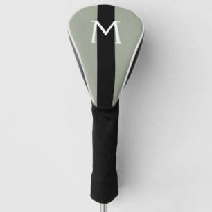 Eenvoudig kleuren en stripe zwart + uw Monogram Golfheadcover