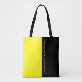Eenvoudig kleuren LEMON YELLOW & jouw tekst Tote Bag