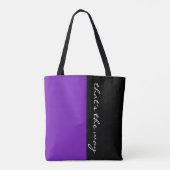 Eenvoudig kleuren PAARS en jouw tekst Tote Bag (Achterkant)