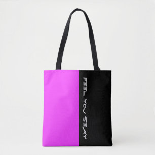 Eenvoudig kleuren ROZE & jouw tekst Tote Bag