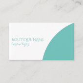 Eenvoudig kleurenblok Boutique Blauwgroen Visiteka Informatiekaartje (Voorkant)