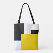 Eenvoudig Kleurenblok Geel Wit Zwart met Naam Tote Bag (Achterkant)