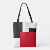 Eenvoudig Kleurenblok Rood Wit en Zwart met Naam Tote Bag (Achterkant)