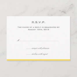 Eenvoudig kleurengrens gele trouwreactie rsvp reac kaartje