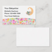Eenvoudig kleurig Babysitter-thema Visitekaartje (Voorkant / Achterkant)