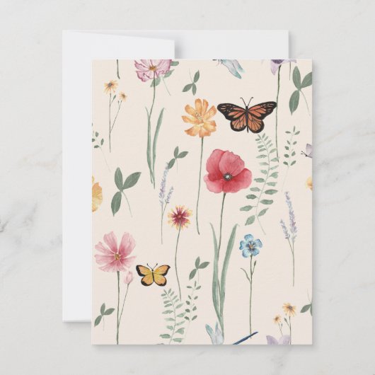 Eenvoudig kleurig bloemenhuwelijk bedankkaart (Achterkant)