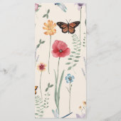 Eenvoudig kleurig bloemenhuwelijk menu (Achterkant)