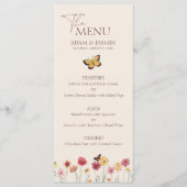 Eenvoudig kleurig bloemenhuwelijk menu (Voorkant)